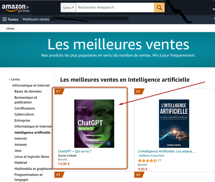 livre chatgpt n1 sur Amazon