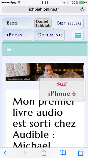 le mme site affich sur iphone