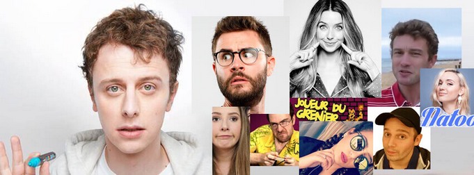 Norman, Cyprien, Zoella, David Louapre, Emma Cakecup, Joueur du Grenier, Houria, Jean Viet, Natoo